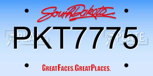 PKT7775 South Dakota License Plate