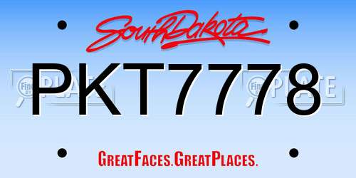 PKT7778 South Dakota License Plate
