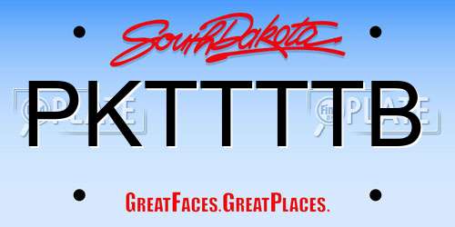 PKTTTTB South Dakota License Plate