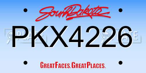 PKX4226 South Dakota License Plate