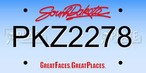 PKZ2278 South Dakota License Plate