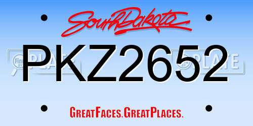 PKZ2652 South Dakota License Plate