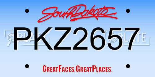 PKZ2657 South Dakota License Plate