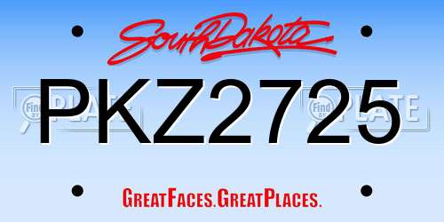 PKZ2725 South Dakota License Plate