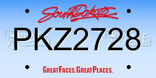 PKZ2728 South Dakota License Plate