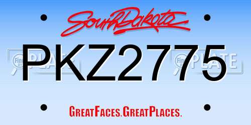 PKZ2775 South Dakota License Plate