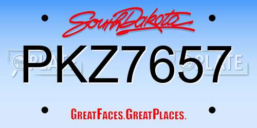 PKZ7657 South Dakota License Plate