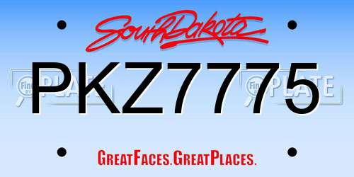 PKZ7775 South Dakota License Plate