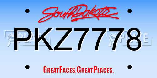 PKZ7778 South Dakota License Plate