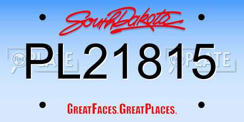 PL21815 South Dakota License Plate