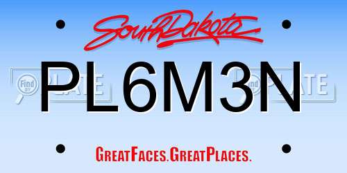 PL6M3N South Dakota License Plate
