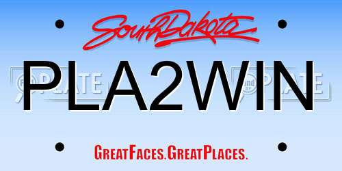 PLA2WIN South Dakota License Plate