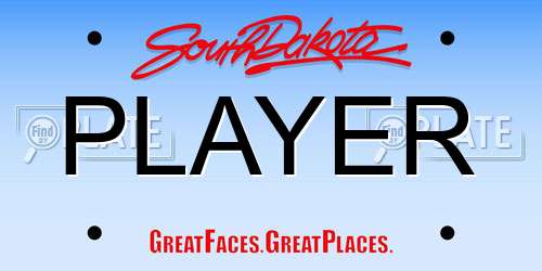 PLAYER South Dakota License Plate