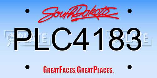 PLC4183 South Dakota License Plate