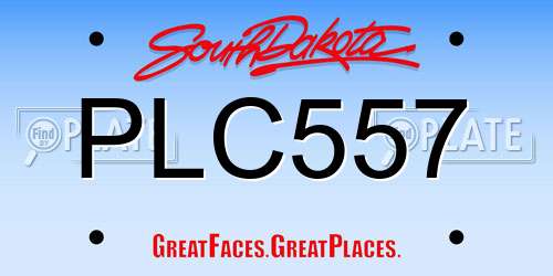 PLC557 South Dakota License Plate