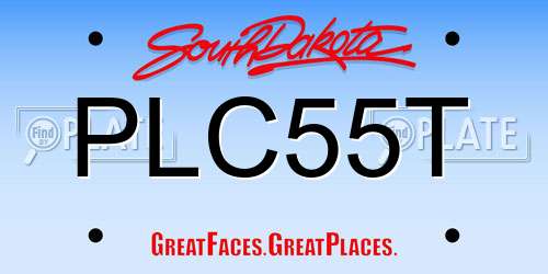 PLC55T South Dakota License Plate