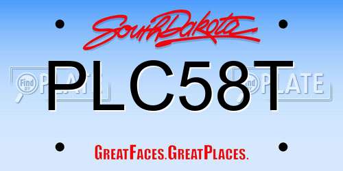 PLC58T South Dakota License Plate