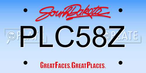 PLC58Z South Dakota License Plate