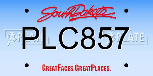 PLC857 South Dakota License Plate