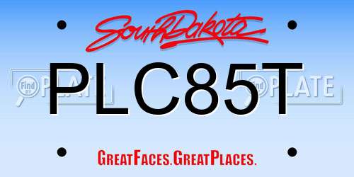 PLC85T South Dakota License Plate