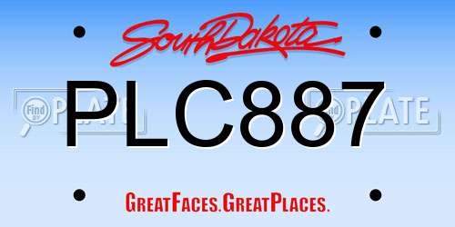 PLC887 South Dakota License Plate