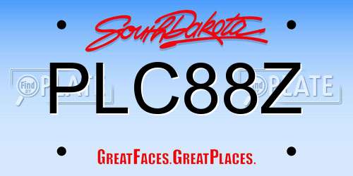PLC88Z South Dakota License Plate