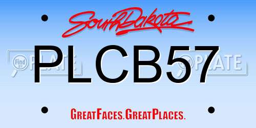 PLCB57 South Dakota License Plate