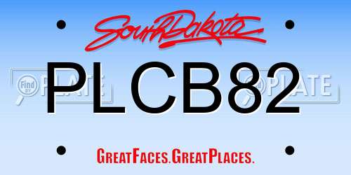 PLCB82 South Dakota License Plate