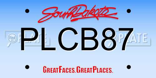 PLCB87 South Dakota License Plate