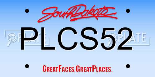 PLCS52 South Dakota License Plate