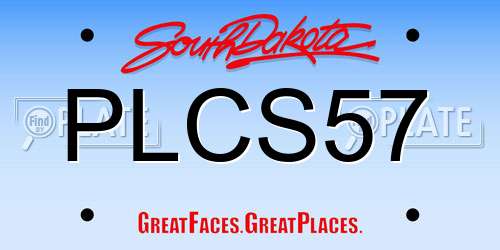 PLCS57 South Dakota License Plate