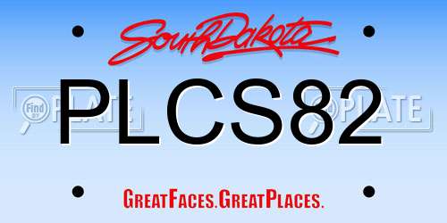 PLCS82 South Dakota License Plate