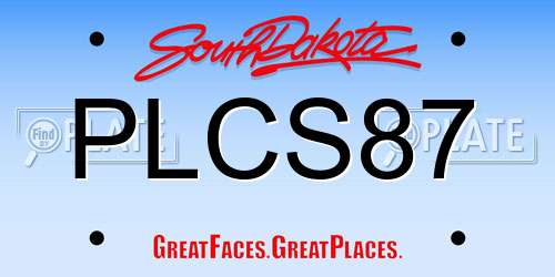 PLCS87 South Dakota License Plate