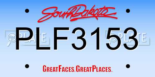 PLF3153 South Dakota License Plate