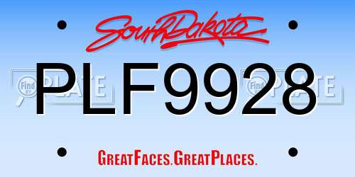PLF9928 South Dakota License Plate