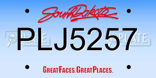 PLJ5257 South Dakota License Plate