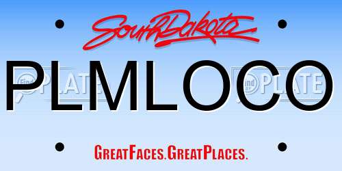 PLMLOCO South Dakota License Plate