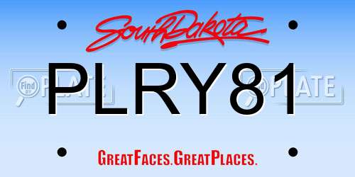 PLRY81 South Dakota License Plate