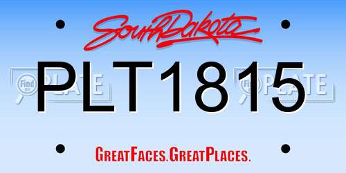 PLT1815 South Dakota License Plate