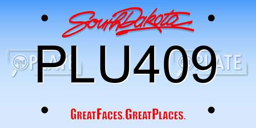 PLU409 South Dakota License Plate