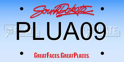 PLUA09 South Dakota License Plate