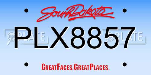 PLX8857 South Dakota License Plate