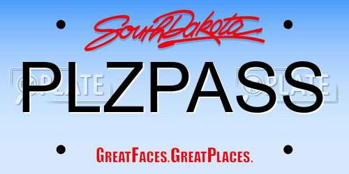 PLZPASS South Dakota License Plate