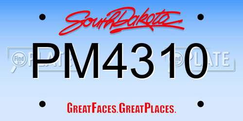 PM4310 South Dakota License Plate