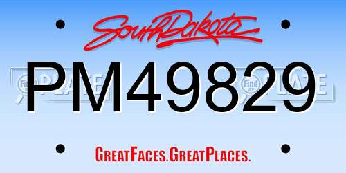 PM49829 South Dakota License Plate