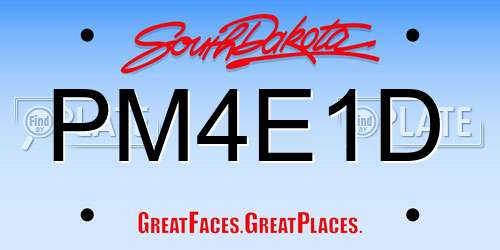 PM4E1D South Dakota License Plate