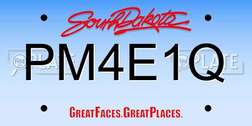 PM4E1Q South Dakota License Plate
