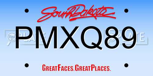 PMXQ89 South Dakota License Plate