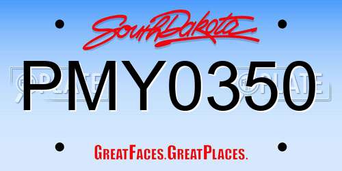 PMY0350 South Dakota License Plate
