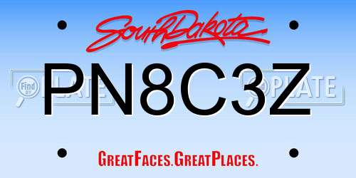 PN8C3Z South Dakota License Plate